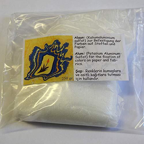 ahsenebru Alaun | Kalialaun | sulfato de aluminio de potasio 250 g | Şap | Kumaşa Ebru yapımı | Kumaşa Ebruyu sabitleme | Kumaş boyama
