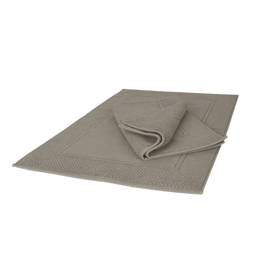 Ruggeri - Juego de 2 Alfombras de Baño 50x80 cm - 100% Algodón Extra Suave - Colección Let's Color! (Tortora)