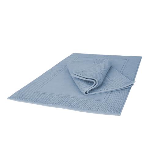 Ruggeri - Juego de 2 Alfombras de Baño 50x80 cm - 100% Algodón Extra Suave - Colección Let's Color! (Azul Claro)