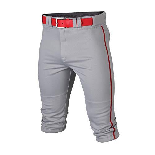 Easton Rival+ Baseball Pants | Knicker Fit | Adult Sizes | Piped | Multiple Colors Pantalones de béisbol, Gris/Rojo, M para Hombre