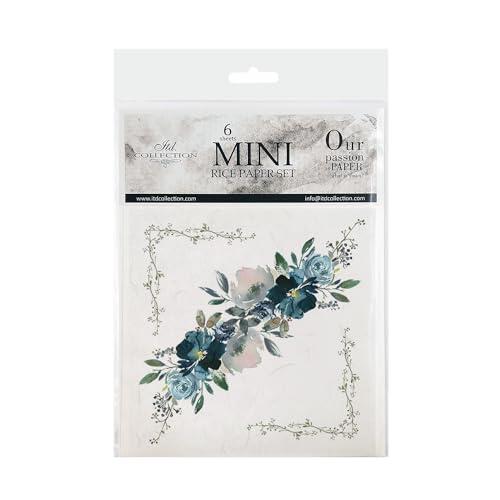 ITD Collection - Mini papel de arroz Set creativo 14,8 x 14,8 cm (6 hojas), papel de arroz decoupage para scrapbooking y manualidades, multicolor (RSM018- HS code 48021000)