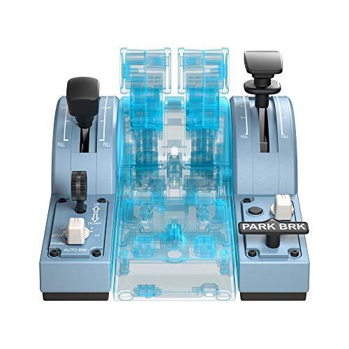 Thrustmaster TCA Quadrant Add-On Airbus Edition - Módulos de Flaps y Frenos Aerodinámicos para PC (Réplica A320, Freno de Estacionamiento, Licencia Oficial Airbus) Azul