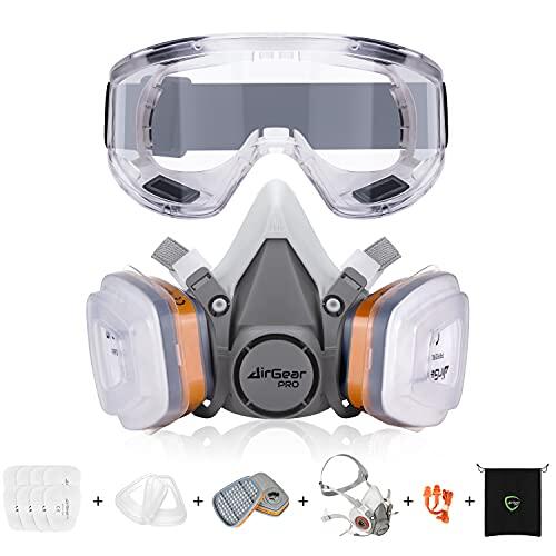 AirGearPro G-500 Máscara Antigás Antipolvo con Filtros A1P2 y Gafas