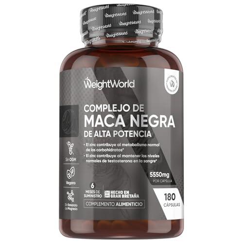 Maca Negra y Amarilla Andina Complex 5000mg de Potencia-100:1-6 Meses de Suministro, 180 Maca Cápsulas Veganas - Con Zinc, L-Arginina, Ginseng y Pimienta Negra, Sin Estearato de Magnesio