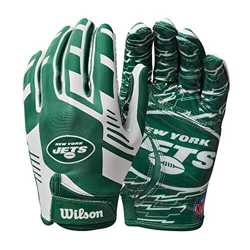 Wilson NFL - Guantes de fútbol Americano con Ajuste elástico, para Adultos, New York Jets