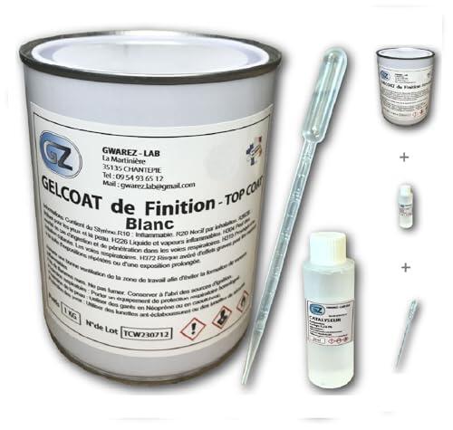 Gelcoat Blanco Gel Coat 1 Kg Barco para Fibra de Vidrio + catalizador