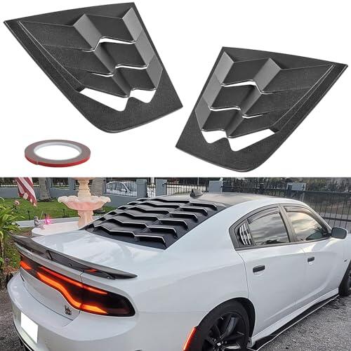 Bonbo Side Window Louvers Air Vent Scoop Shades Cover Blinds ABS Fit for Dodge Charger 2011-2023 in GT Lambo Style Custom Fit (Matte Black)