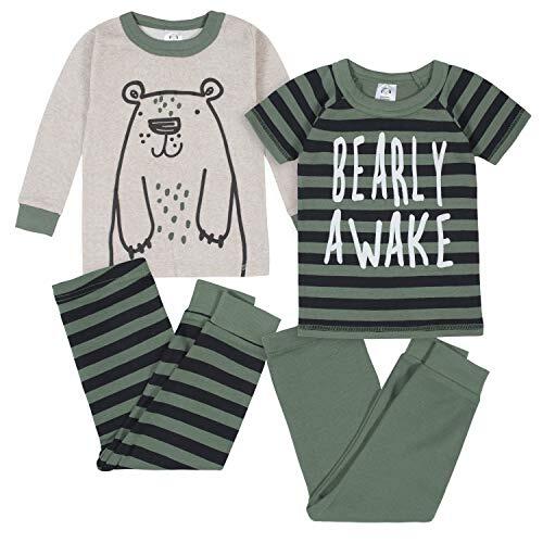 Gerber - Conjunto de pijama de 4 piezas para niños pequeños