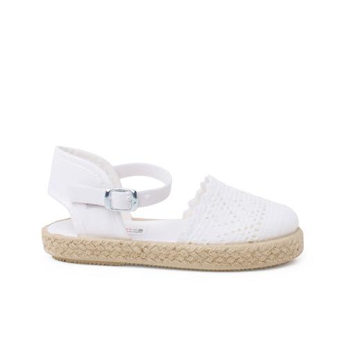 Pisamonas Alpargata Calada para Niñas con Hebilla Talla 27 Color Blanco