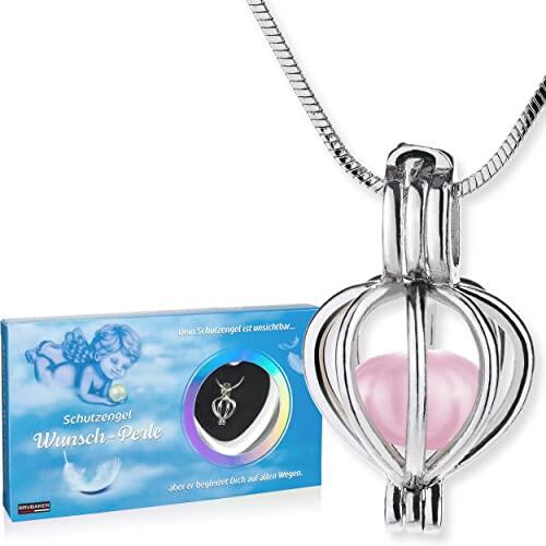 Brubaker - Juego de collar con colgante y concha con perla auténtica, Perla