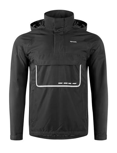 KUTOOK Chaqueta Impermeable Hombre Chubasquero Impermeable y Transpirable 10000/5000 Con Capucha Incorporada Para Running Ciclismo Senderismo, Montañismo y Otros Deportes Al Aire Libre(M)