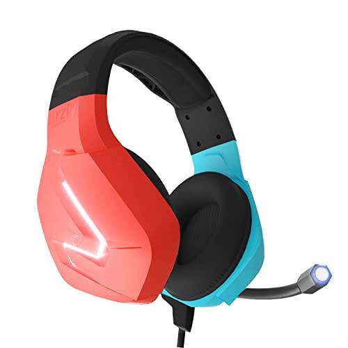 Orzly Auriculares Gaming Compatible con PS5, PS4, PC, Xbox, Nintendo Switch, con microfono Sonido Premiun RGB Luz LED, cancelación de Ruido - Hornet RXH20 Tanami Edicion