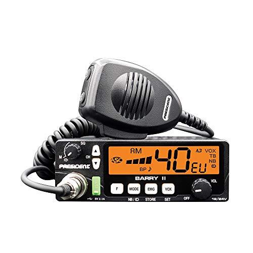 Radio CB Président Barry II ASC Am/FM, Roger Beep, NB, ANL, Puerto USB, 12V / 24V