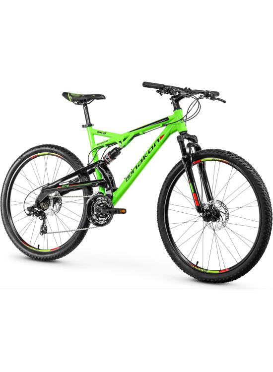 Bicicleta montaña SHIMANO SK8 27.5", Aluminio, 24v., Doble Frenos de Disco, Doble Suspensión, verde, (varias tallas)