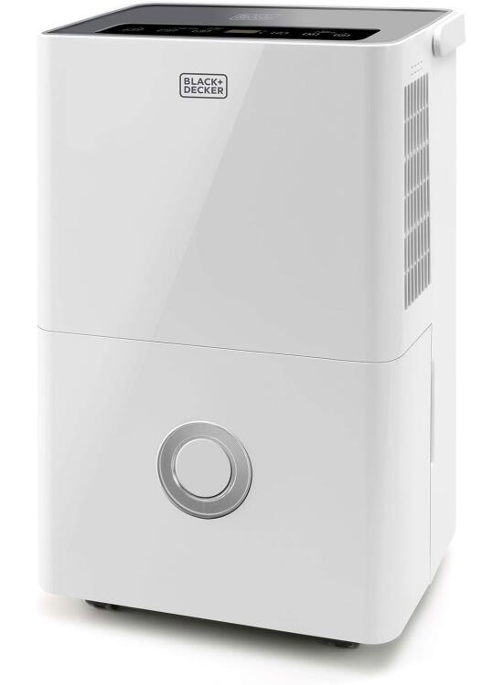 BLACK+DECKER BXDH20E - Deshumidificador y purificador de aire 20L/día | HEPA13 | Secado de ropa | 2 velocidades | Depósito 4L | Programable 24h | Ruedas | Bloqueo infantil