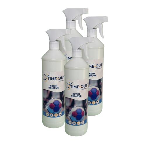 Time-Out Resin Remove Innovador Eliminador de Resina de Balonmano 1000 ml, Quita Resina de Ropa de Balonmano, Quitaresina Balones de Balonmano (4x 1000 ml)
