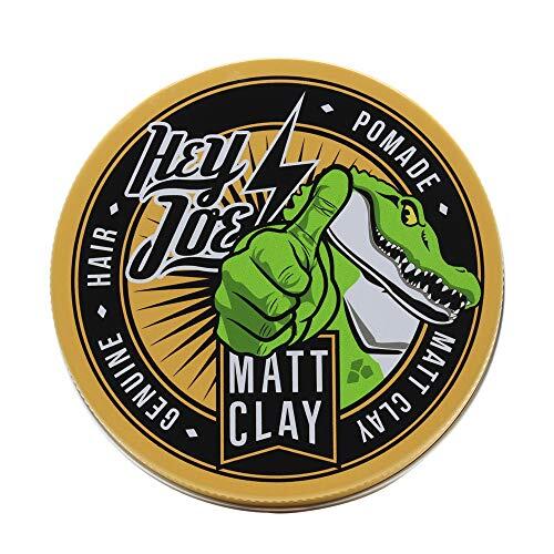 HEY JOE! - Genuine Hair Pomade MATT CLAY - Pomada para el Pelo - Cera para el Cabello con Fijación Fuerte - Acabado Ultra Mate - Con Arcilla Blanca - Base de Agua - Fácil de Eliminar - 100 ml