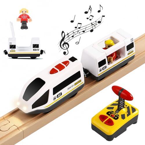 NUOBESTY Juguete de tren eléctrico RC Mini control remoto para niños, juguete ferroviario para niños, juguete de aprendizaje para niños y niñas, 1 pieza