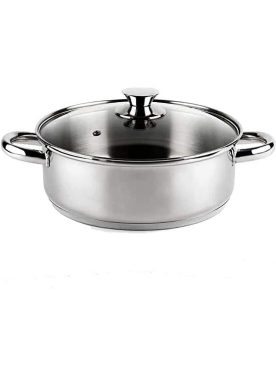 VIER CI14 Cacerola 14cm diámetro, en acero Inoxidable 18/10. Inducción Metálico