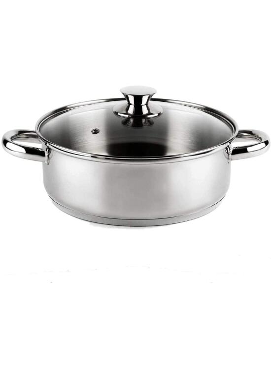 VIER CI30 Cacerola 30 cm diámetro, en acero Inoxidable 18/10. Inducción