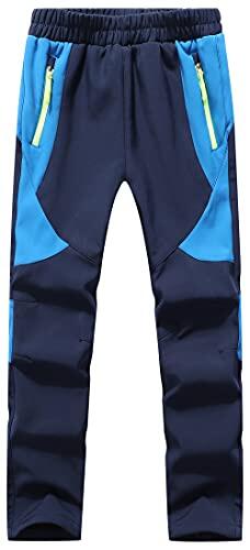 BenBoy Pantalones Montaña Niño Pantalones de Nieve Impermeables Invierno Calentar Niñas Niños Pantalones Trekking Escalada,KZ0008-Blue-S