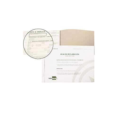 LIBRO LIDERPAPEL HOJAS DE RECLAMACIONES JUNTA DE ANDALUCIA DIN A4 25 JUEGOS ORIGINAL + 2 COPIAS
