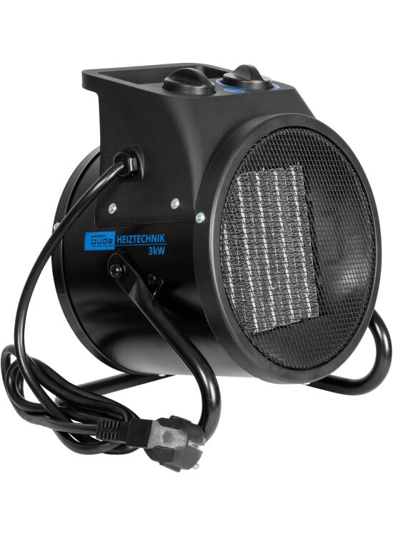 Güde GEH 3000 P Calefacción Eléctrica (3000W de Potencia de Calefacción, 2 niveles de Calefacción (2000/3000W) + Función de Ventilador, 238 m³/h Potencia máxima de soplado, elemento calefactor