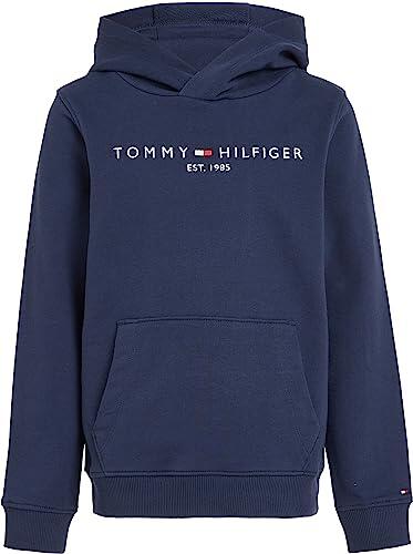 Tommy Hilfiger Hoodie Infantil Unisex Essential Hoodie con Capucha, Azul (Twilight Navy), 16 Años