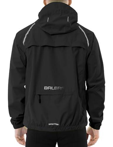 baleaf Chaqueta Impermeable Hombres Transpirabl Chaqueta Ciclismo Hombre Secado Rápido Cortavientos Hombre Ciclismo con Bolsillos Deportiva Exteriores al Aire Libre Negro M