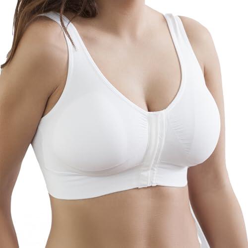 Selene, Sujetador para Mujer en Tejido Antialérgico, Sin Aros, con Copas Extraíbles y Cómodo Cierre Delantero, Colección Luisa, Color Blanco, Talla M