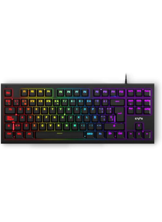 Energy Sistem Gaming Keyboard ESG K6 Mechanik (Teclado USB, Luces LED Efecto Rainbow, Teclado mecánico TKL)