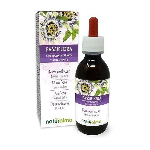 Pasiflora (Passiflora incarnata) hierba con flores Tintura Madre sin alcohol Naturalma - Extracto líquido gotas 120 ml - Complemento alimenticio - Vegano