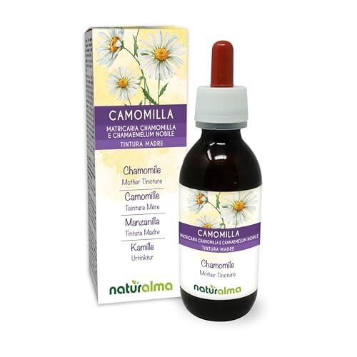 Manzanilla alemana y manzanilla romana (Matricaria chamomilla y Chamaemelum nobile) flores Tintura Madre sin alcohol Naturalma - Extracto líquido gotas 120 ml - Complemento alimenticio - Vegano