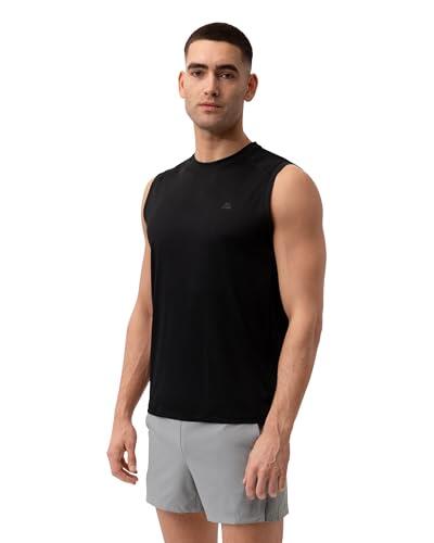 Camiseta Deportiva Sin Mangas para Hombre, Camiseta de Tirantes, Entrenamiento, Running, Negro, L