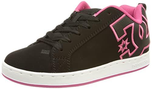 DC Shoes Court Graffik Zapatillas, Mujer, Multicolor (Black/Pink Stencil), 40.5 EU