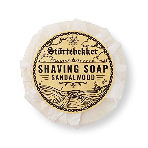 Störtebekker® Jabón de afeitar premium (Sándalo) - Jabón hecho a mano para una abundante espuma de afeitar - Perfecto para afeitado con navaja y maquinilla - Jabón de afeitar vegano (70g (1 pc.))