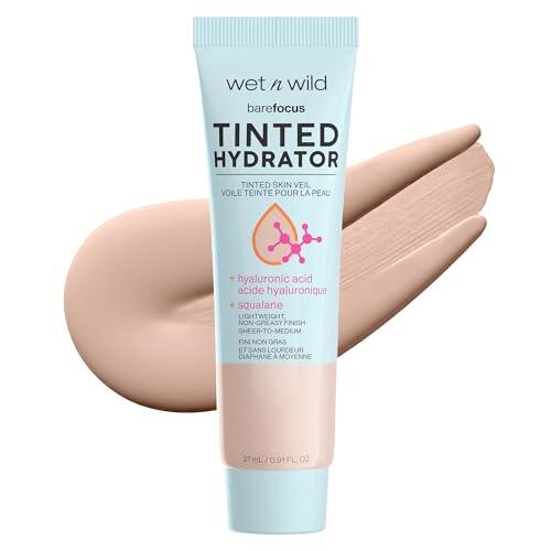 Wet n Wild, Bare Focus Tinted Hydrator, Crema Hidratante con Color, Formula con Acido Hialurónico y Pigmentos, Acabado Semimate para Piel Grasa, Cobertura de Ligera a Media, Fair