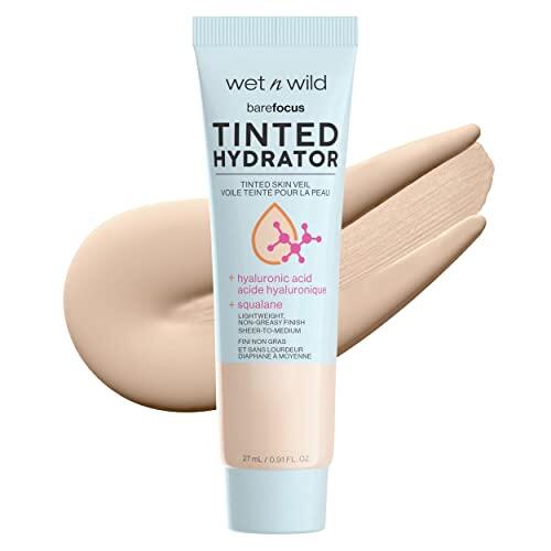 Wet n Wild Bare Focus Tinted Hydrator, Hidratante con Color Oil-Free con Ácido Hialurónico y Escualano, Cobertura Semi-Mate Ligera, Light Medium