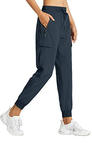 Libin Pantalones Trekking Mujer Pantalón de Cargo Joggers Ligero Secado Rápido Senderismo Pantalones de Montaña Deportivos Entrenamien Casual al Aire Libre, Azul Marino S