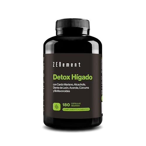 Cardo Mariano, Alcachofa, Cúrcuma, Diente de León y Bioflavonoides - Fórmula Detox con Vitamina C Natural que Contribuye a la Protección Celular - 180 Cápsulas Veganas – Zenement