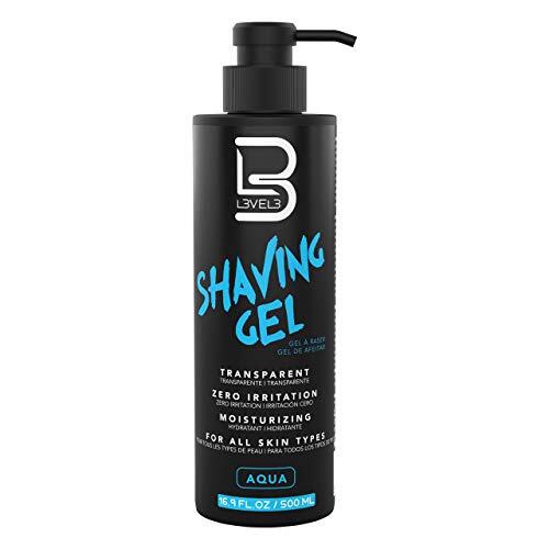 L3 Gel de afeitado, gel de afeitado recto, no irritante, olor refrescante, no necesita toalla caliente, gel de afeitar de nivel tres (aguamarina)