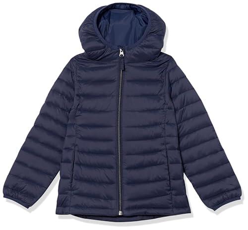 Amazon Essentials Chaqueta Acolchada Ligera y Resistente al Agua para niñas, Azul Marino, Talla M