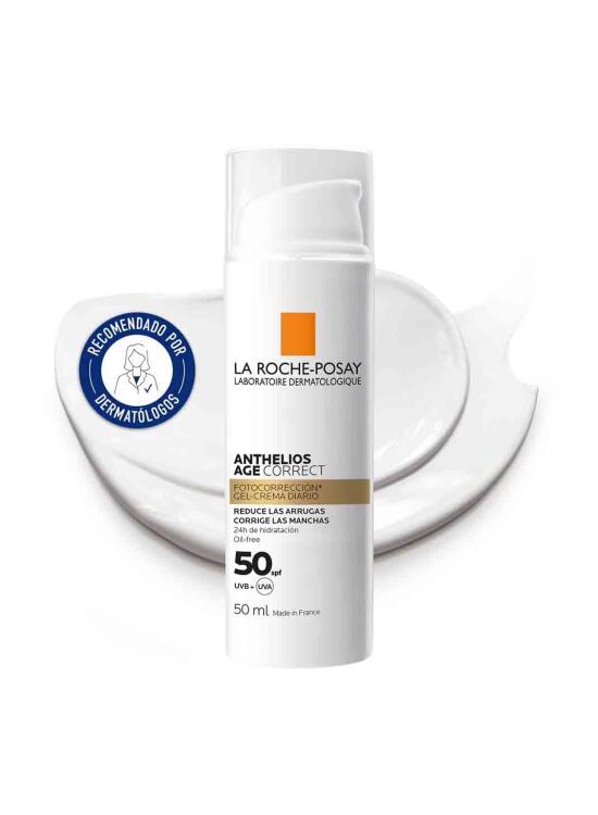 La Roche Posay Gel-Crema Protector Antiedad, Fotocorrector de Uso Diario con SPF50, Corrige Arrugas y Manchas, Mejora la Elasticidad, Fórmula con Cellox-B3 Tech, Anthelios, 50 ml