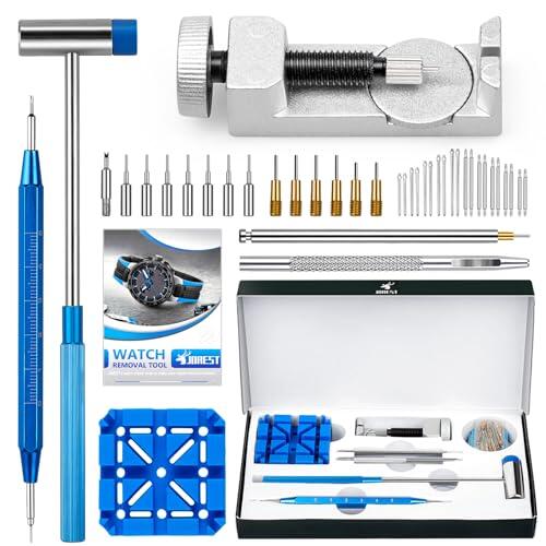 JOREST Herramientas Ajusta Correas de Reloj, Acortar y Cambiar Correa Relojes, Kit Reparacion para Quita Eslabones, Extractor Pasadores Relojero