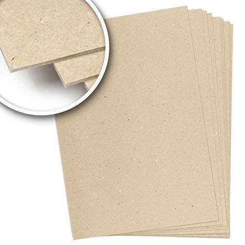 Cartón rígido compacto 2,5 mm, 1600 g/m², 26x38 cm, Cartón duro Prensado, para Encuadernar, Scrapbook, manualidades. Pack 10 Láminas (260x380 mm)