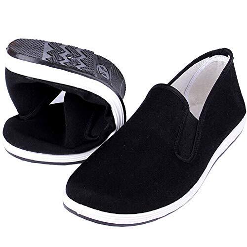 Kung Fu Tai Chi Zapatos de Artes Marciales Suela de Goma Unisex Lona Antideslizante Moda Qigong Zapatillas de Deporte Negro EU 38 (240cm)