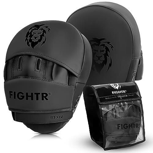 FIGHTR® Manoplas Premium – Acolchado y Estabilidad Ideales | Guantes de Boxeo para Artes Marciales Incluye Bolsa de Transporte | Almohadillas de Enfoque para Boxeo, MMA, Muay Thai, etc.