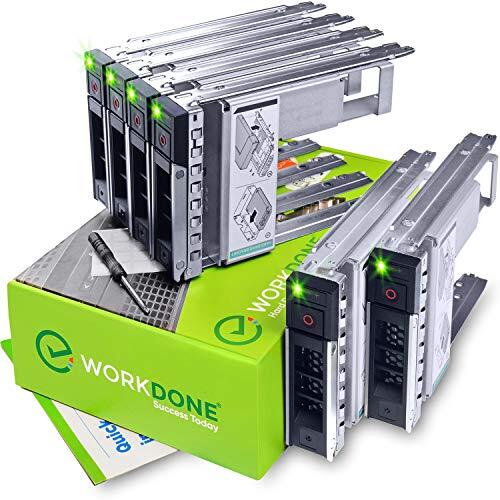 WORKDONE Paquete 6 - Unidad Disco Duro 3,5" con Adaptador HDD 2,5" - Compatible con PowerEdge 14-16 Gen. Seleccionados - Manual, Etiquetas Adhesivas, Destornillador, Robustos Tornillos