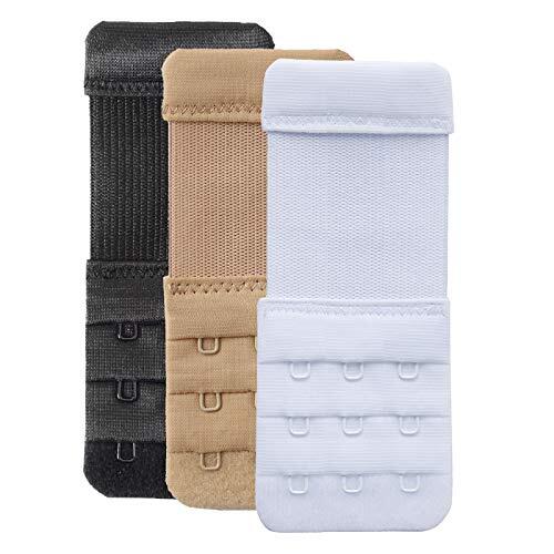 Yarbar Extensores de sujetador para mujer Extensor de sujetador 3 Ganchos Bra Extender Elástico Extensión de sujetador Correa (3 colores, 3 ganchos 1,27 cm (1/2 pulgada))