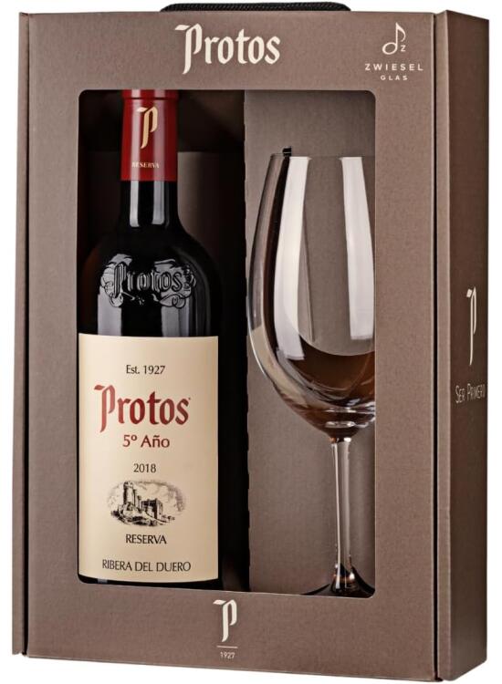 Protos Reserva - Estuche Vino Tinto 75 cl y Copa Protos, La cosecha puede variar